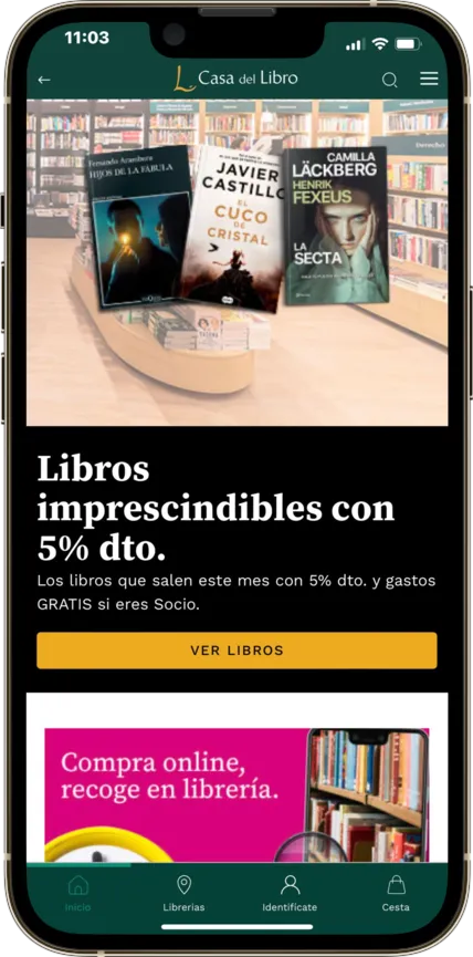 Screenshot de la app de casadellibro