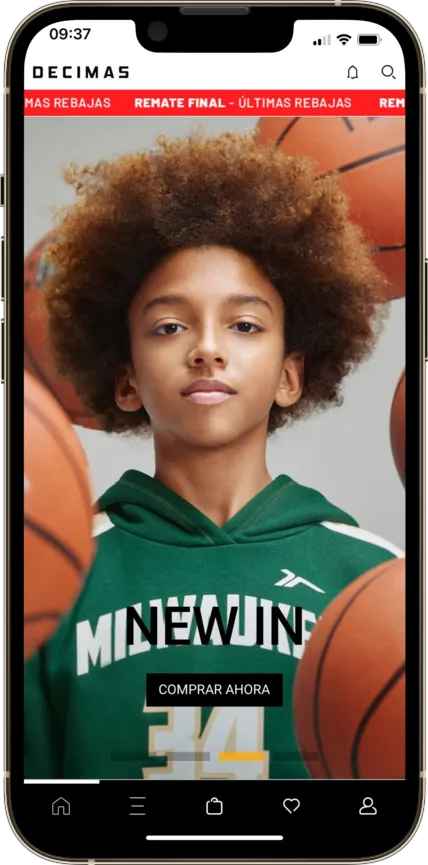 Screenshot de la app de decimas